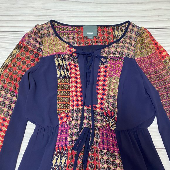 Anthropologie Maeve Blue Rosalie Peasant Dress - Picture 12 of 14